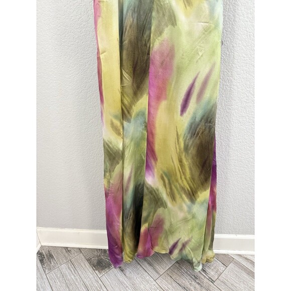 TERI JON Rickie Freeman 100% Silk Long Layered Asymmetric One Shoulder Dress 6 - Picture 3 of 15